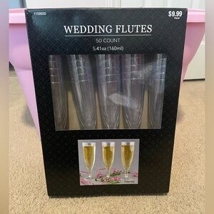 Champagne Flutes Clear Plastic - 50 Count